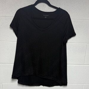 Rock & Republic Black Short Sleeve Tee with Studded Dots